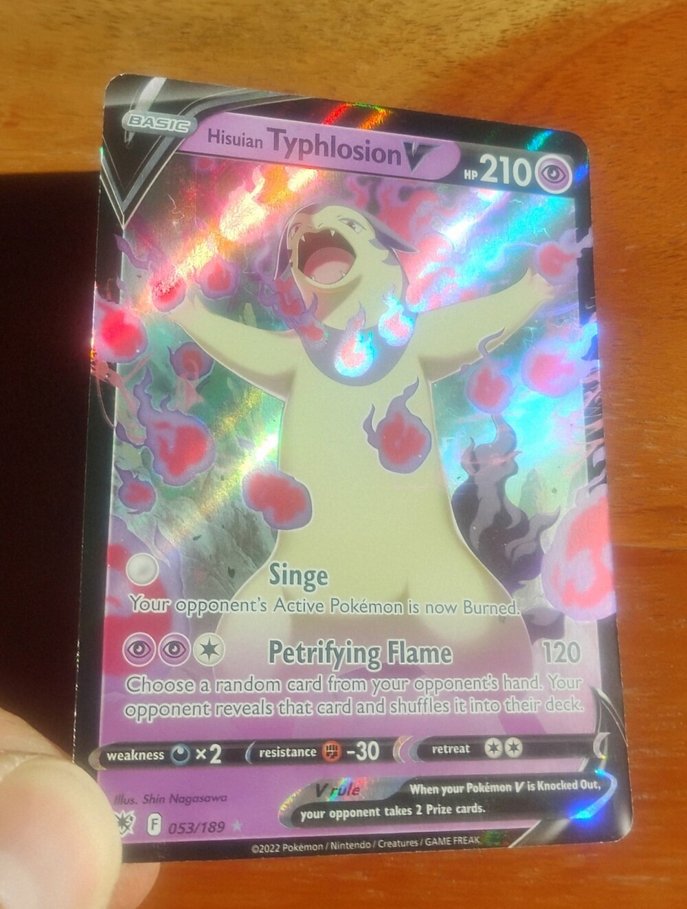 NM Holo Ultra Rare Hisuian Typhlosion V 053/189 Astral Radiance Pokemon Card